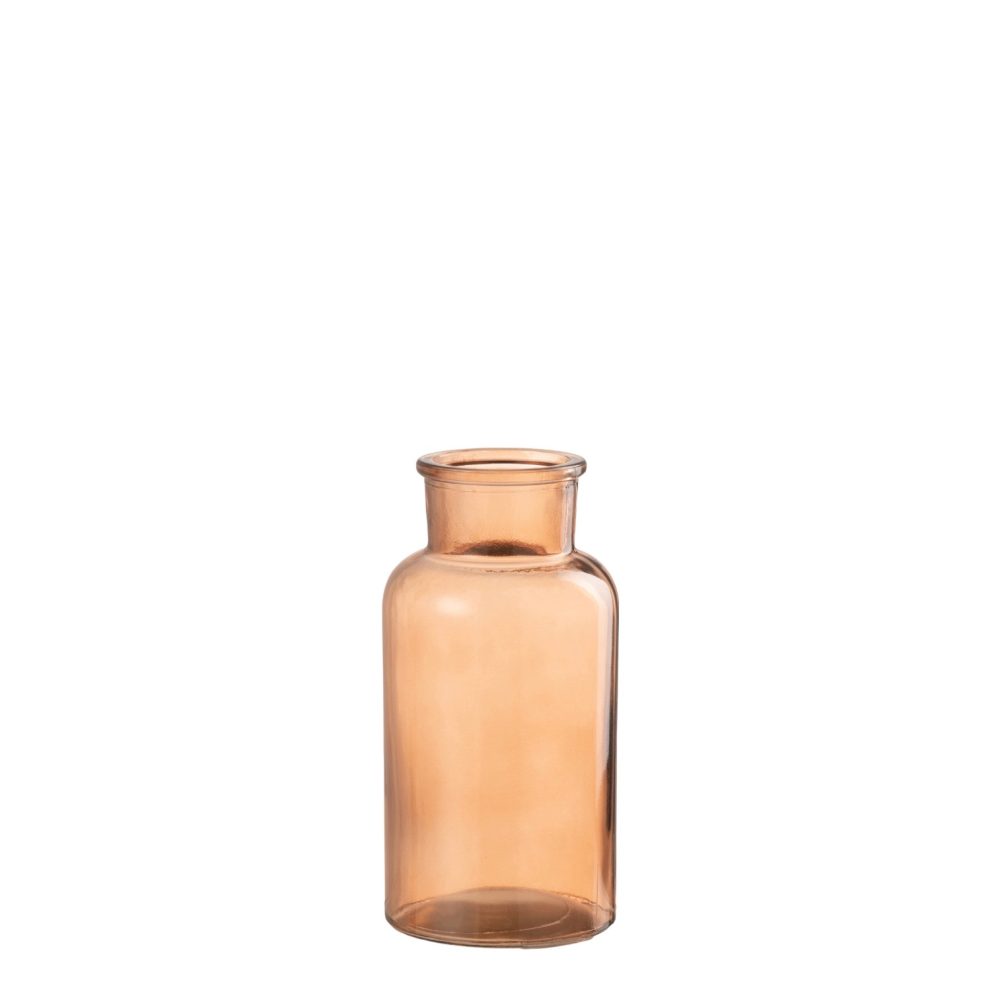 J-Line βάζο μπουκάλι Claire πορτοκαλί με φαρδύ στόμιο M 16cm