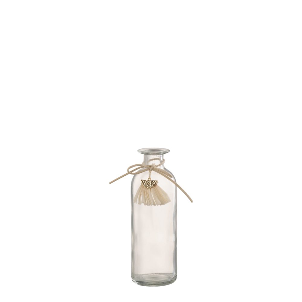 J-Line βάζο μπουκάλι γυάλινο Eliana με διακοσμητικό S 16cm