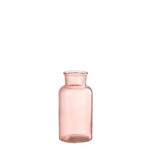 J-Line βάζο μπουκάλι Claire ροζ με φαρδύ στόμιο M 16cm