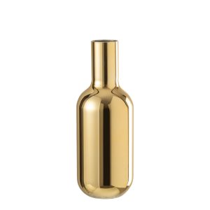J-Line βάζο γυάλινο μπουκάλι καθρέφτης Remi χρυσό L 32cm